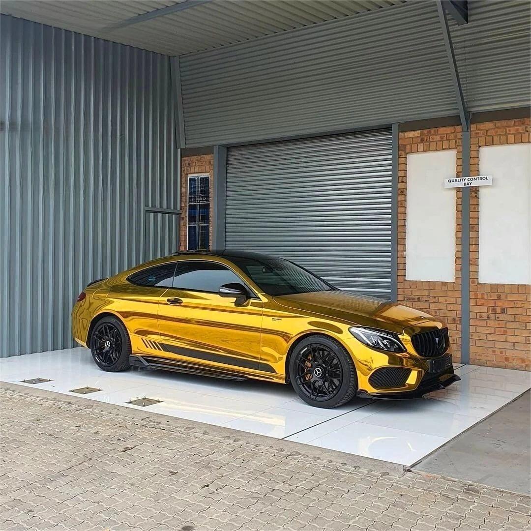 Gloss Mirror Chrome Gold Car Vinyl Wrap 