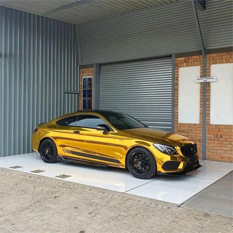 Gloss Mirror Chrome Gold Car Vinyl Wrap 