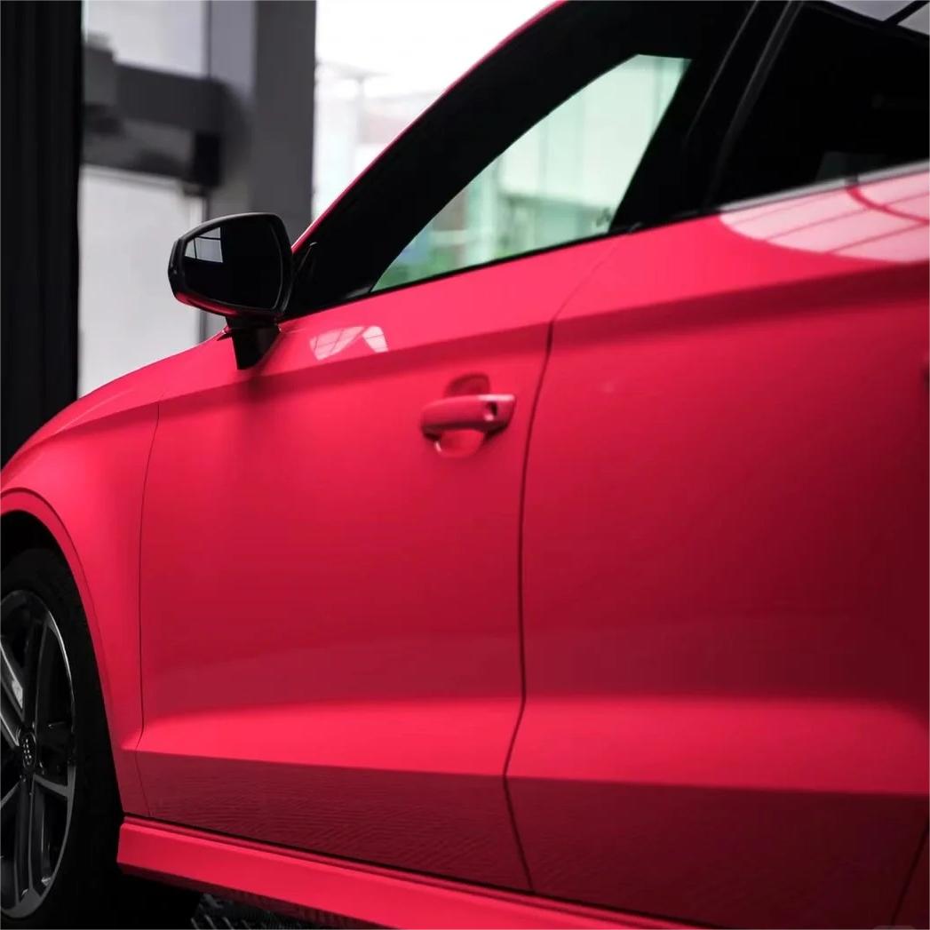 Gloss Fluorescent Pink Car Vinyl Wrap