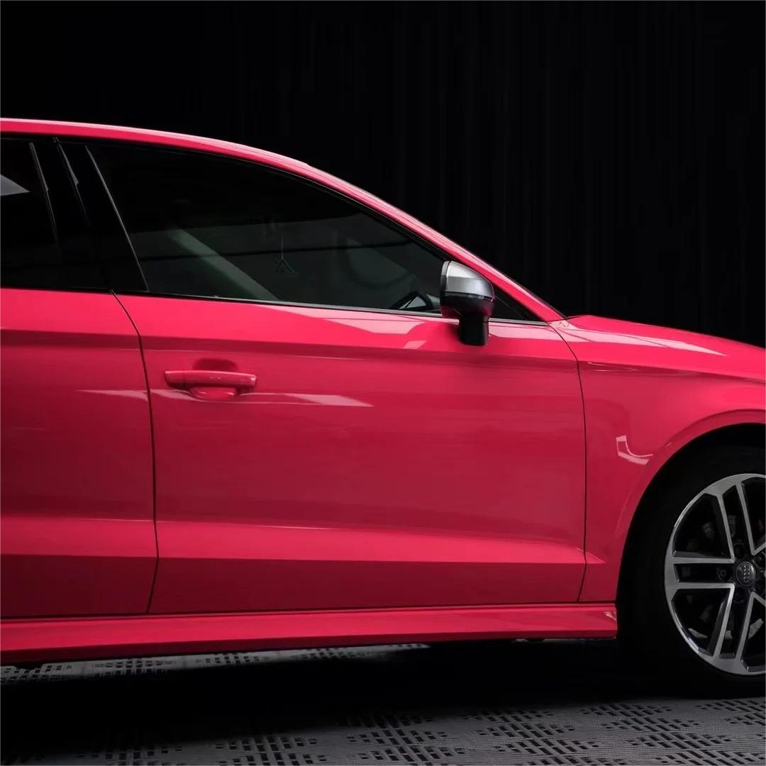 Gloss Fluorescent Pink Car Vinyl Wrap