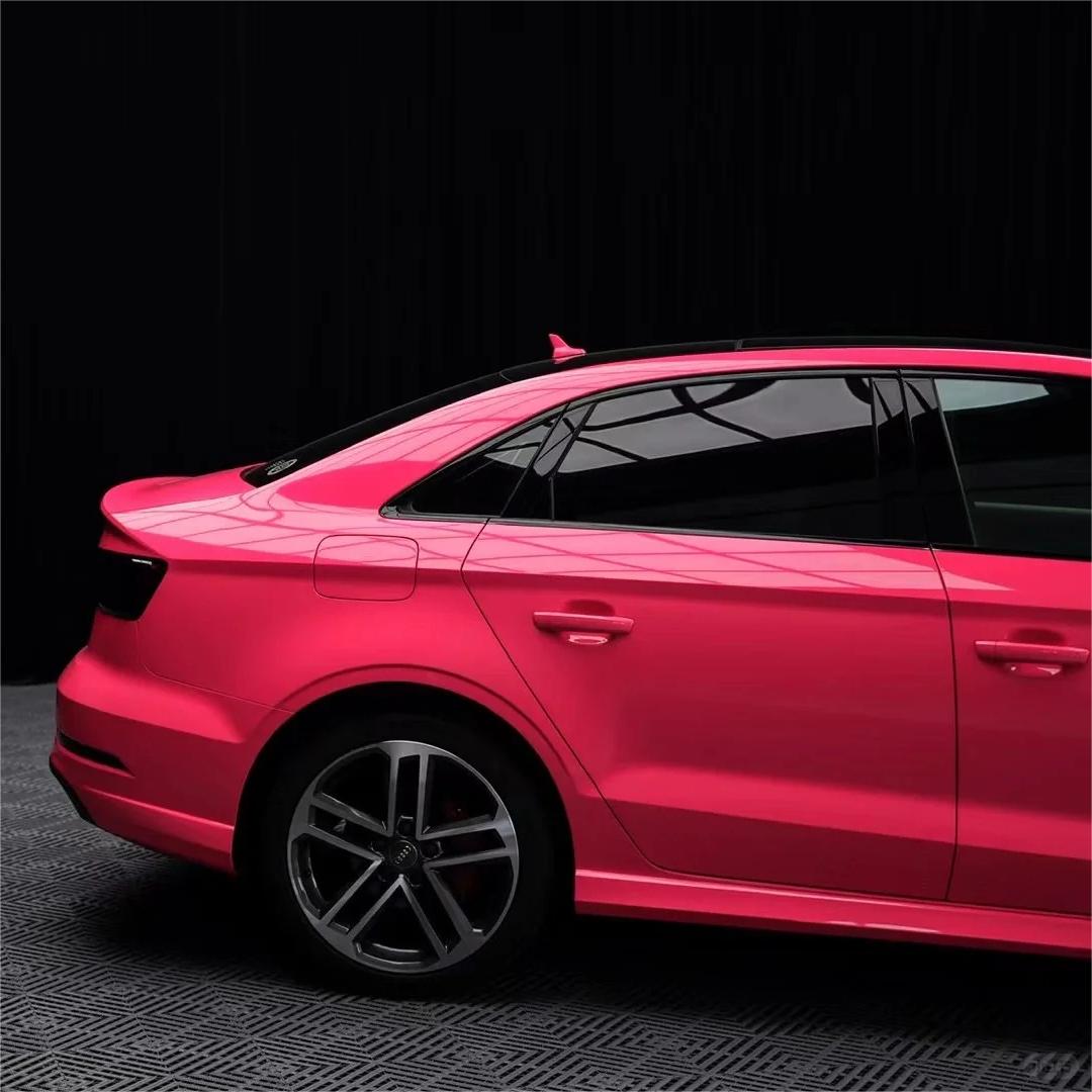 Gloss Fluorescent Pink Car Vinyl Wrap