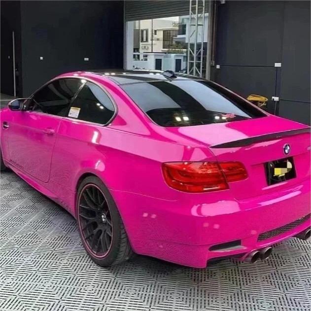 Gloss Crystal Rose Red Car Vinyl Wrap PET