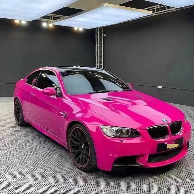 Gloss Crystal Rose Red Car Vinyl Wrap PET