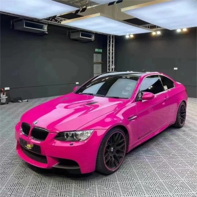 Gloss Crystal Rose Red Car Vinyl Wrap PET 02