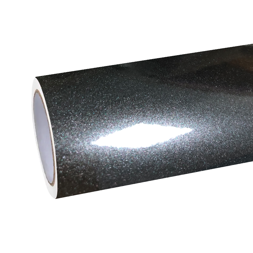 Gloss Metallic Charcoal Grey Car Vinyl Wrap PET