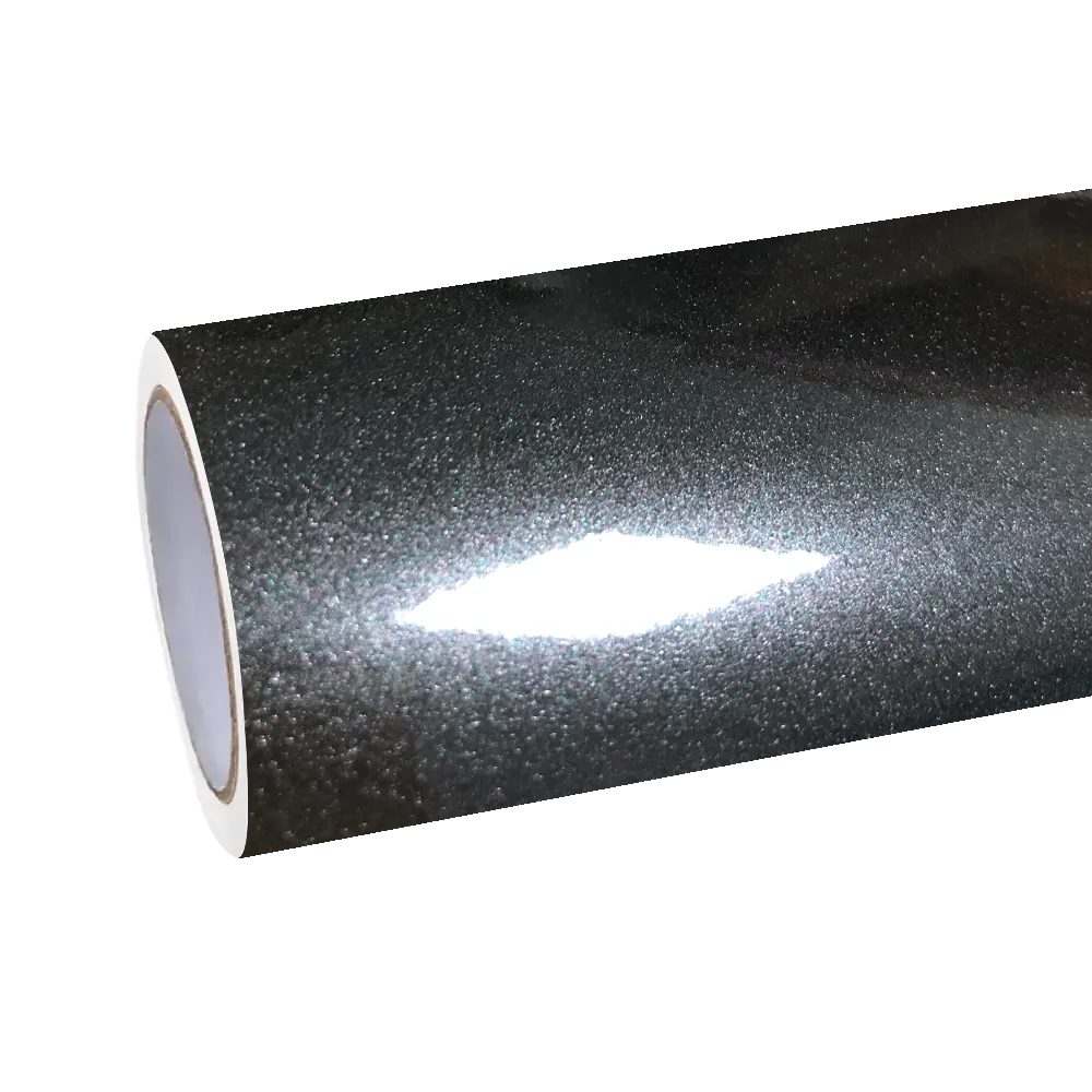 Gloss Metallic Charcoal Grey Car Vinyl Wrap PET