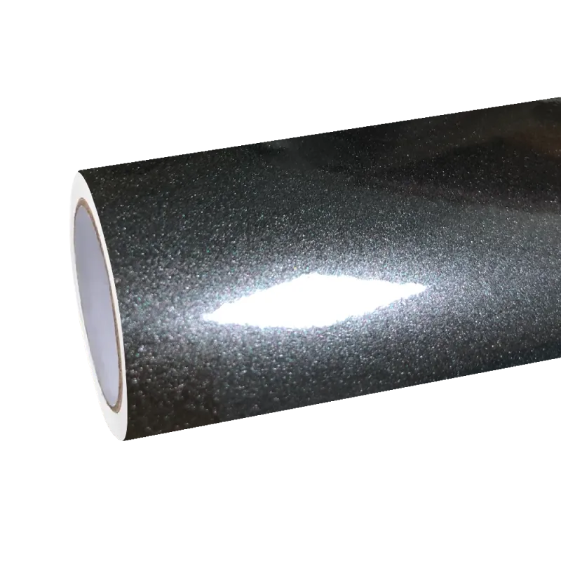 Gloss Metallic Charcoal Grey Car Vinyl Wrap PET