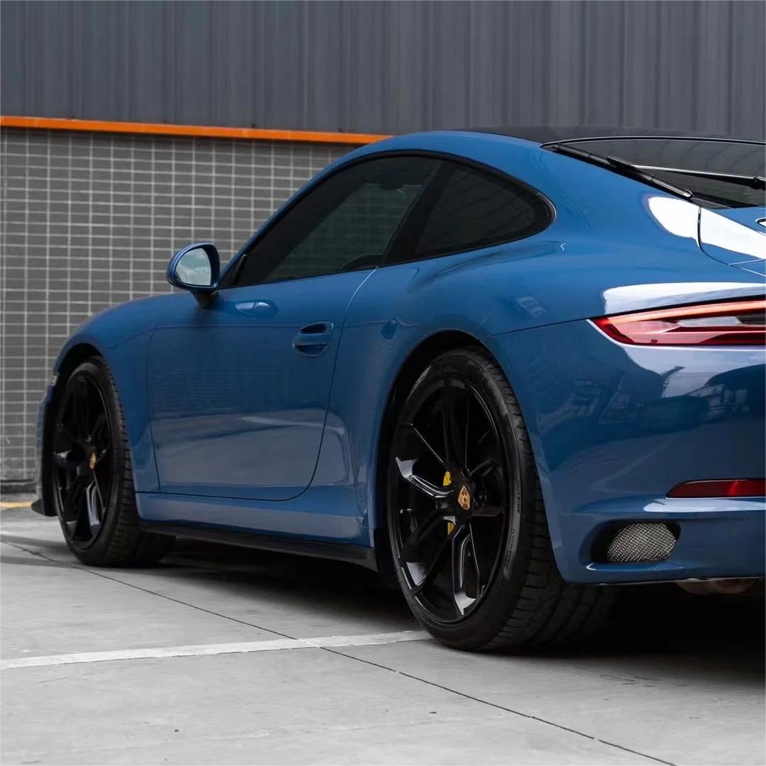 Gloss Neptuen Blue Car Vinyl Wrap PET 