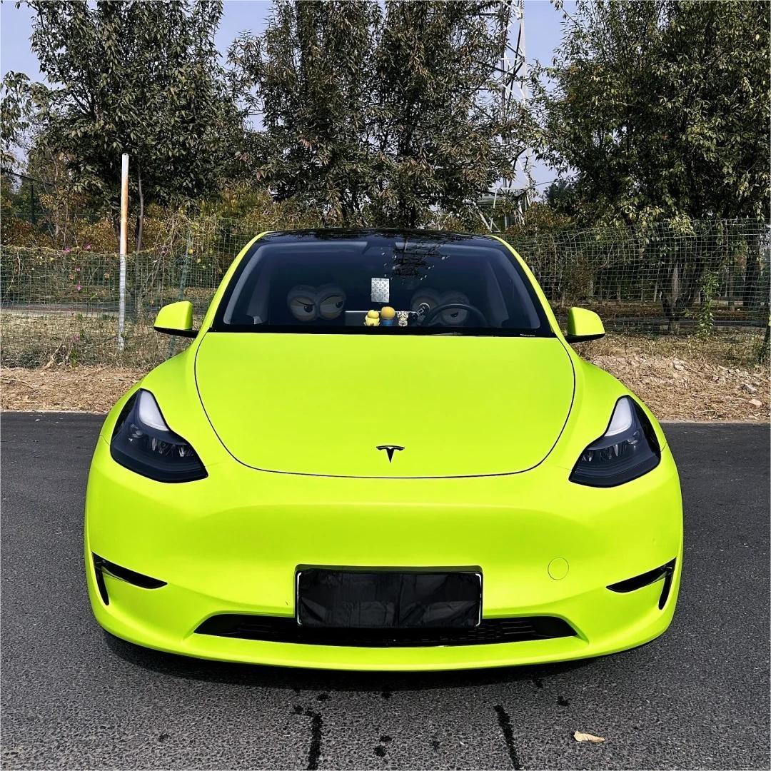 Matte Ultimate Flat Fluorescent Yellow Car Vinyl Wrap PET