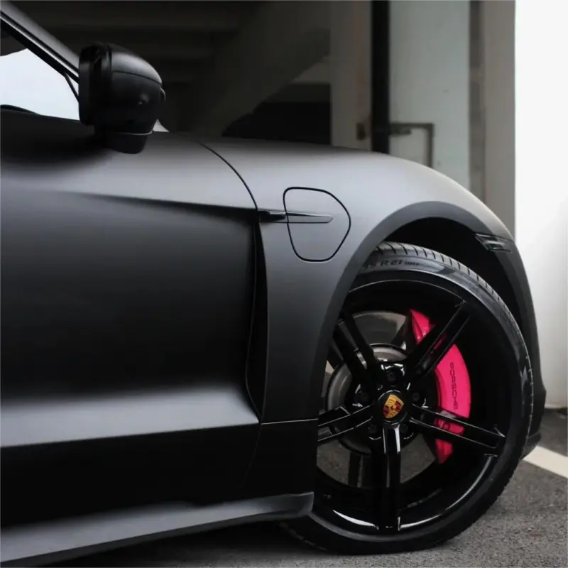 Matte Deep Black Car Vinyl Wrap