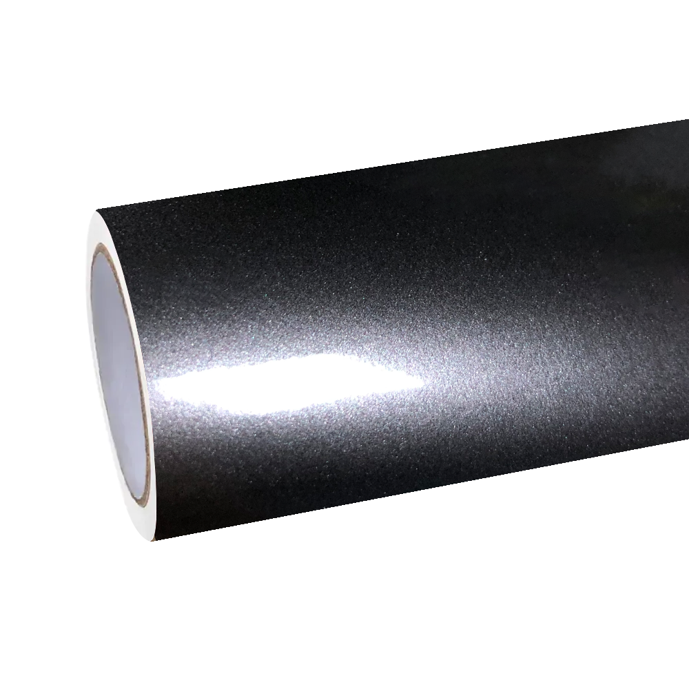 Gloss Metallic Steel Grey Car Vinyl Wrap PET