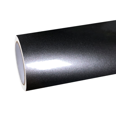 Gloss Metallic Steel Grey Car Vinyl Wrap PET 01