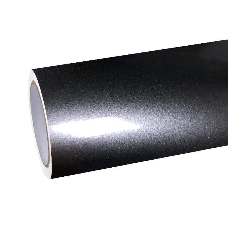 Gloss Metallic Steel Grey Car Vinyl Wrap