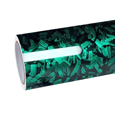 Gloss Green Forged Carbon Fiber Car Vinyl Wrap PET  01