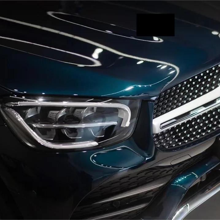 Gloss Metallic Turquoise Green Car Vinyl Wrap Benz PET