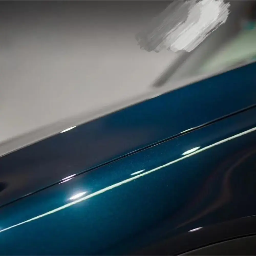 Gloss Metallic Turquoise Green Car Vinyl Wrap Benz PET