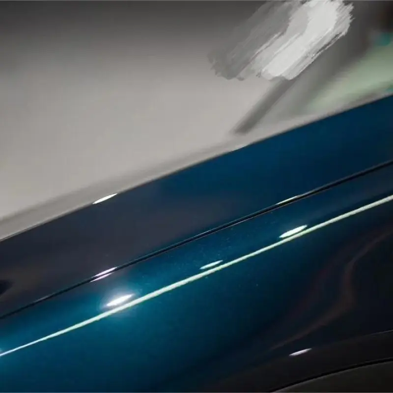 Gloss Metallic Turquoise Green Car Vinyl Wrap Benz PET