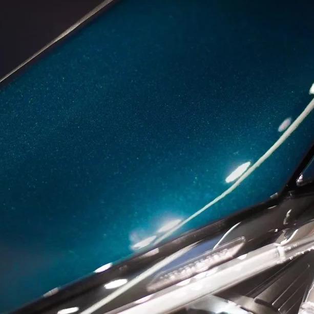 Gloss Metallic Turquoise Green Car Vinyl Wrap Benz PET