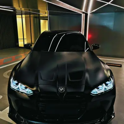 Ultra Matte Casting Black Car Vinyl Wrap Tesla  BMW PET 02