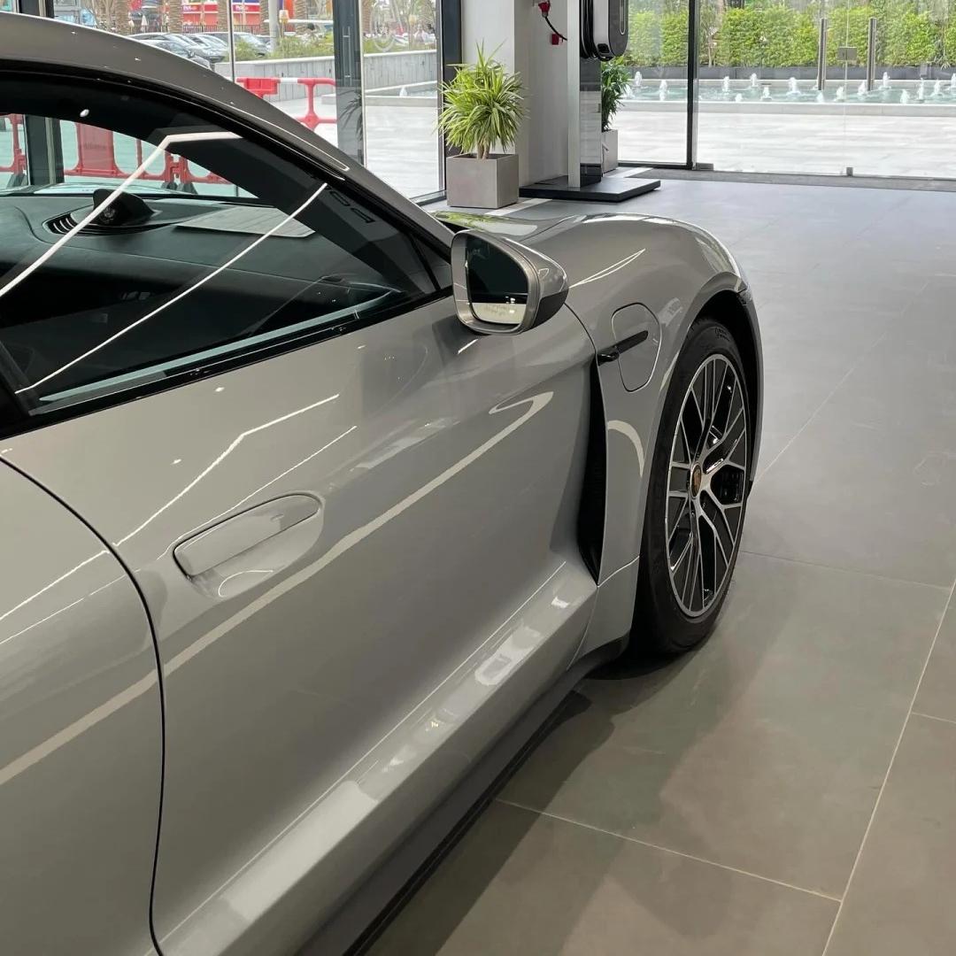 Gloss Dolomite Grey Car Vinyl Wrap Porsche