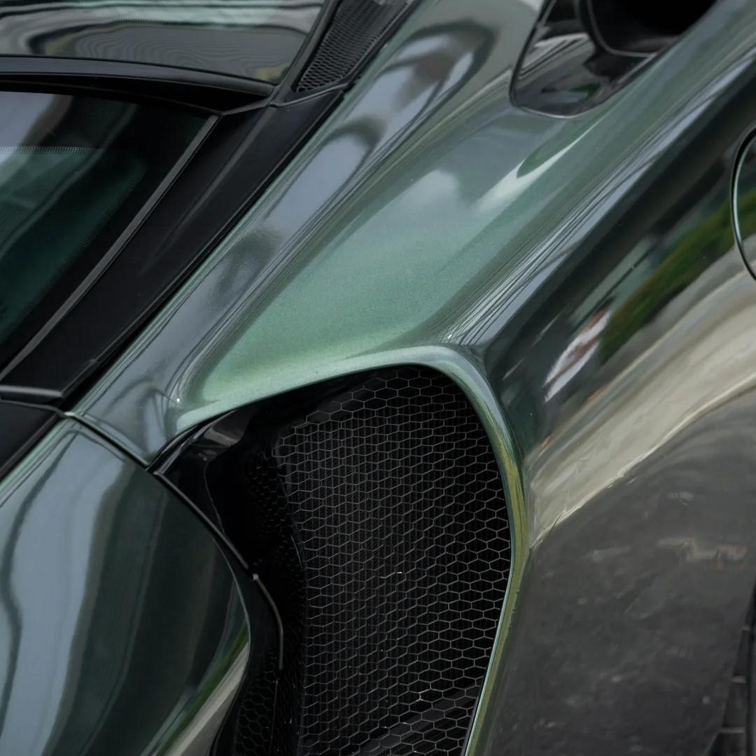 Gloss Metallic Oak Green Car Vinyl Wrap Porsche PET