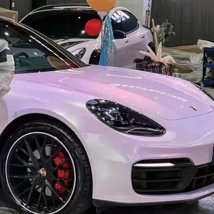 Gloss Peach Pink Car Vinyl Wrap PET