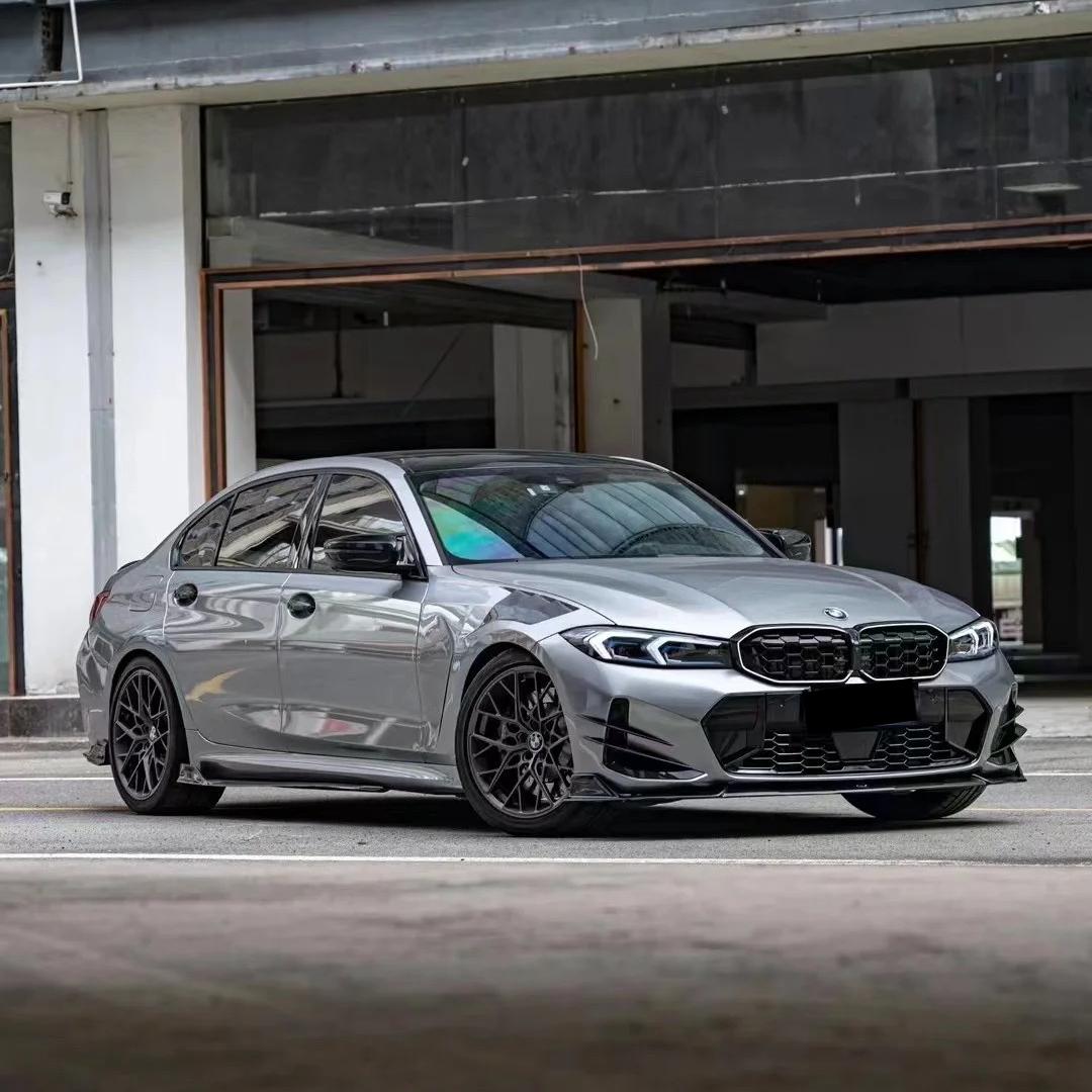 Gloss Skyscraper Grey Car Vinyl Wrap BMW PET