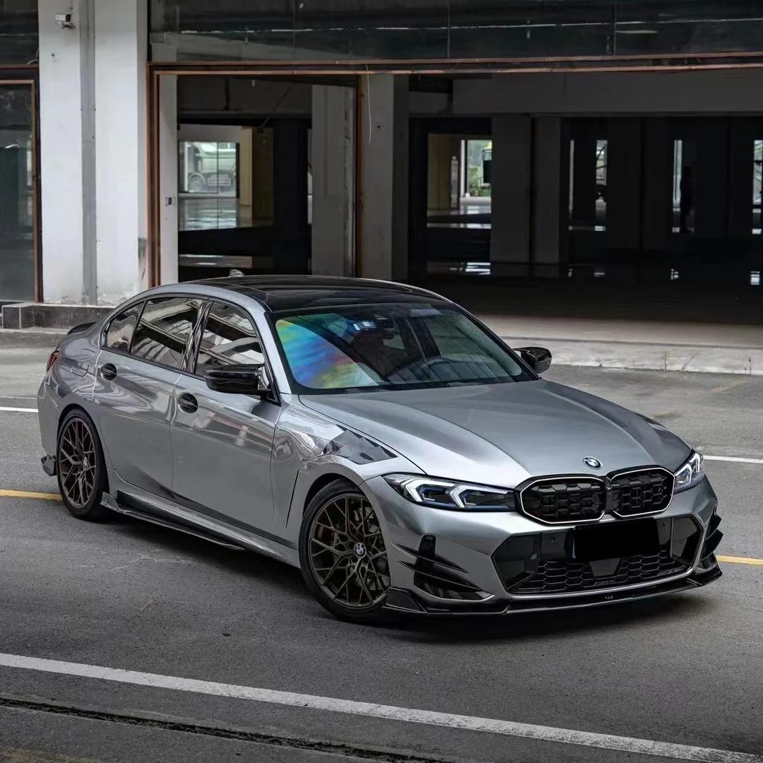 Gloss Skyscraper Grey Car Vinyl Wrap BMW PET