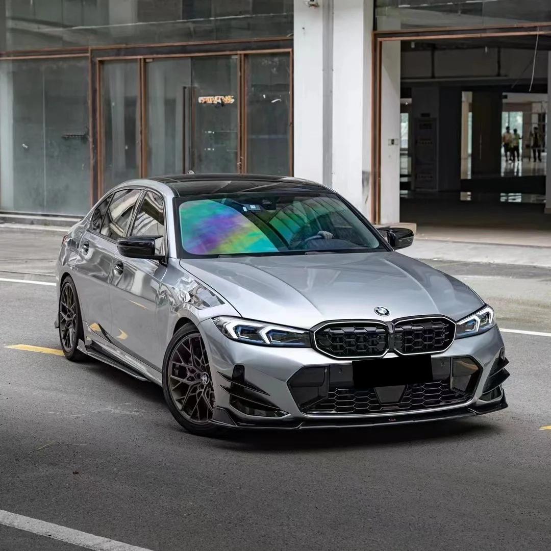Gloss Skyscraper Grey Car Vinyl Wrap BMW PET