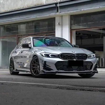 Gloss Skyscraper Grey Car Vinyl Wrap BMW PET 02