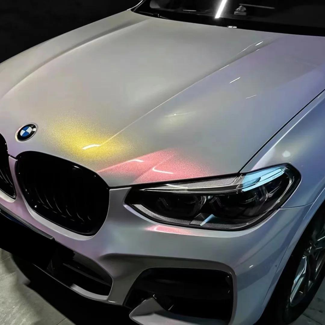 Gloss Starry Pink Gold Car Vinyl Wrap PET