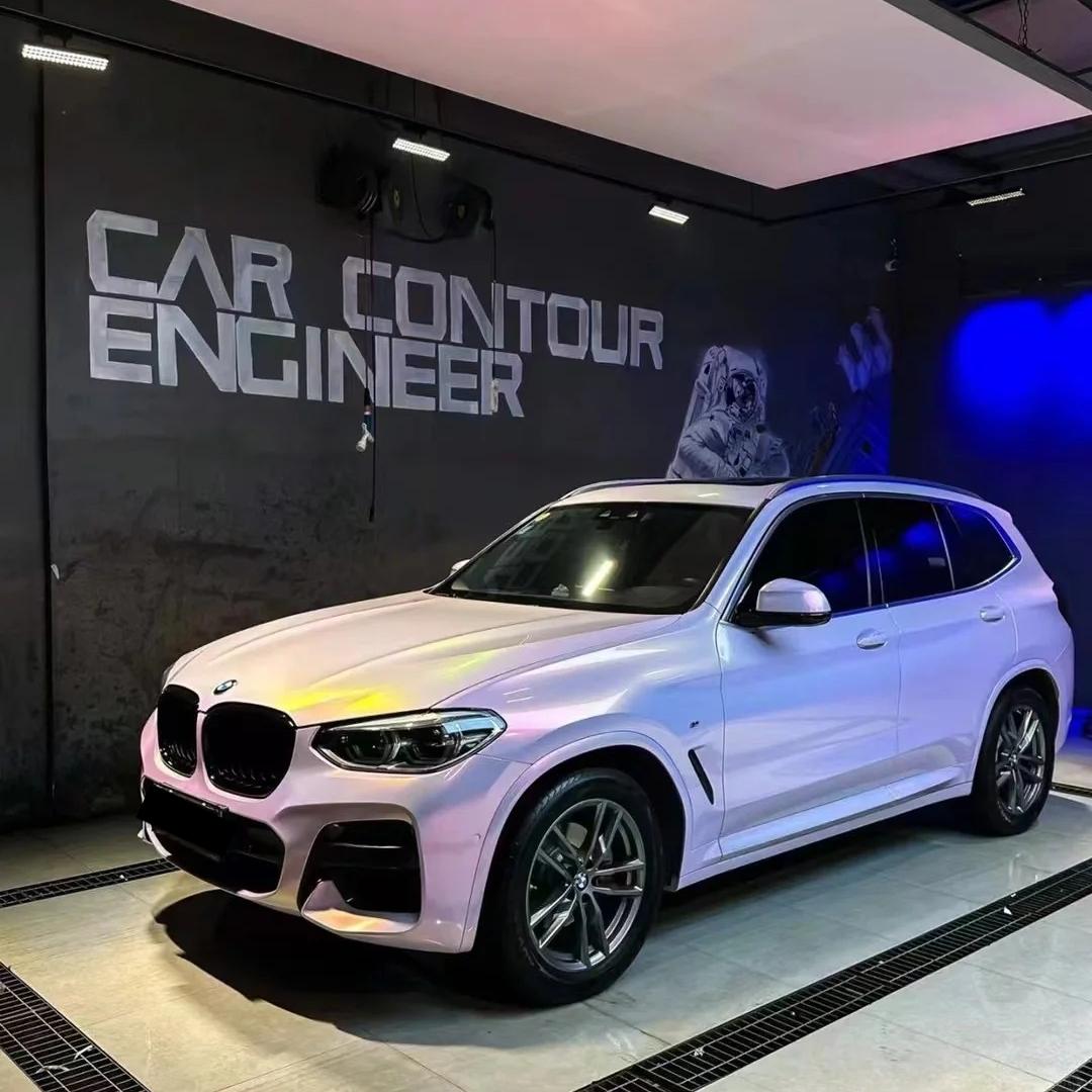 Gloss Starry Pink Gold Car Vinyl Wrap PET