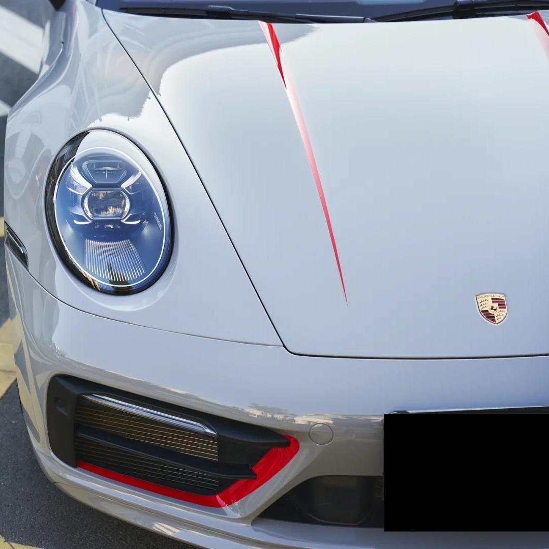 Gloss Porsche Grey Car Vinyl Wrap 