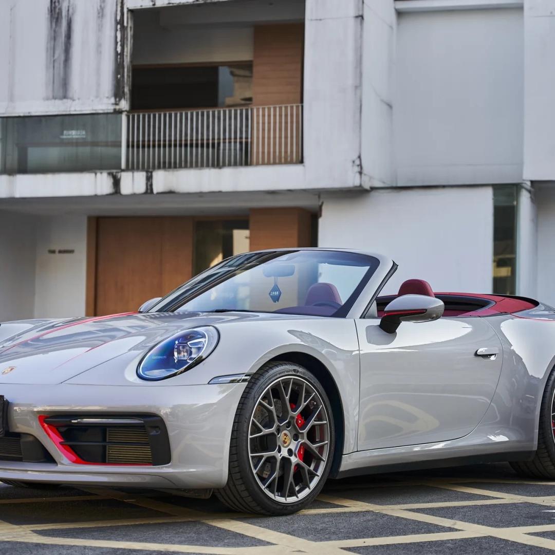 Gloss Porsche Grey Car Vinyl Wrap 