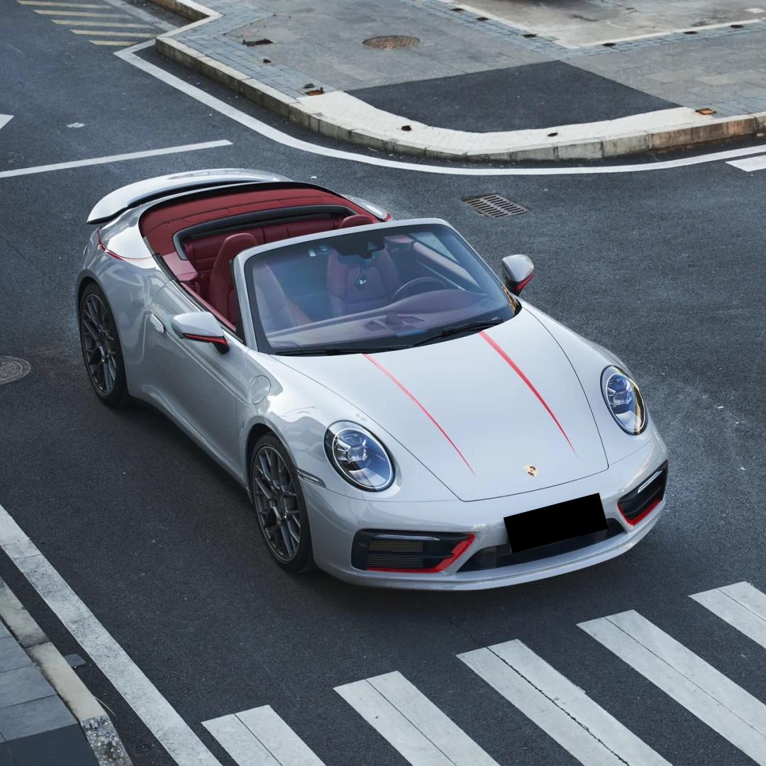 Gloss Porsche Grey Car Vinyl Wrap