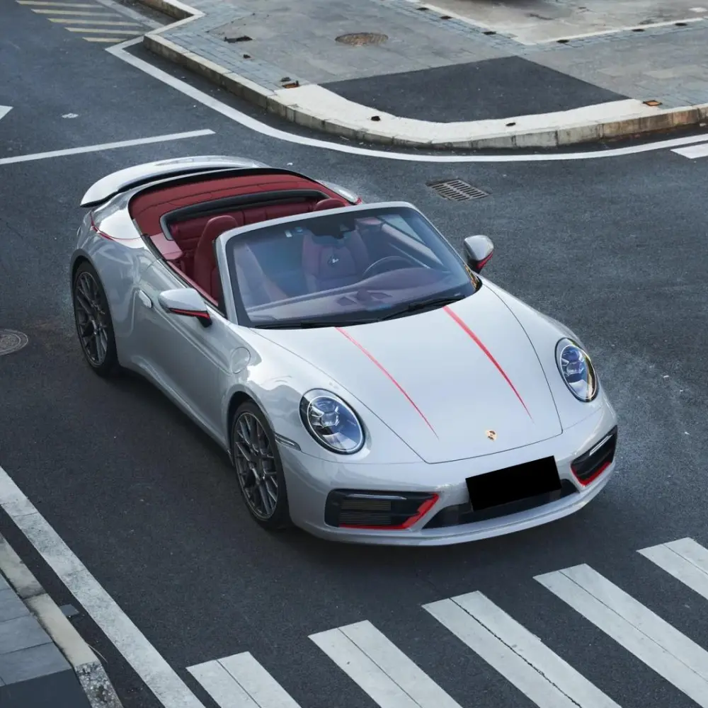 Gloss Porsche Grey Car Vinyl Wrap 