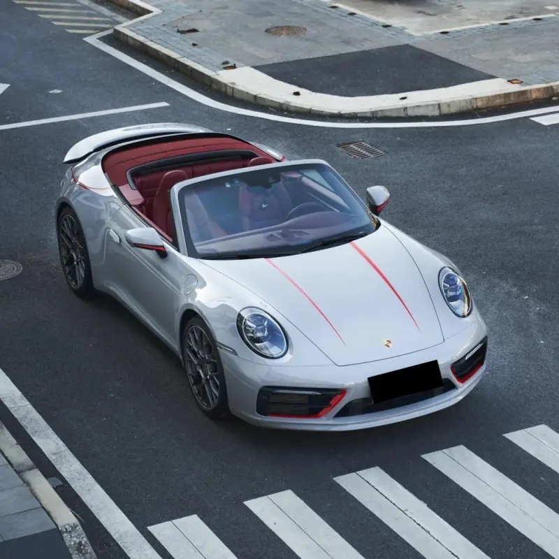 Gloss Porsche Grey Car Vinyl Wrap 