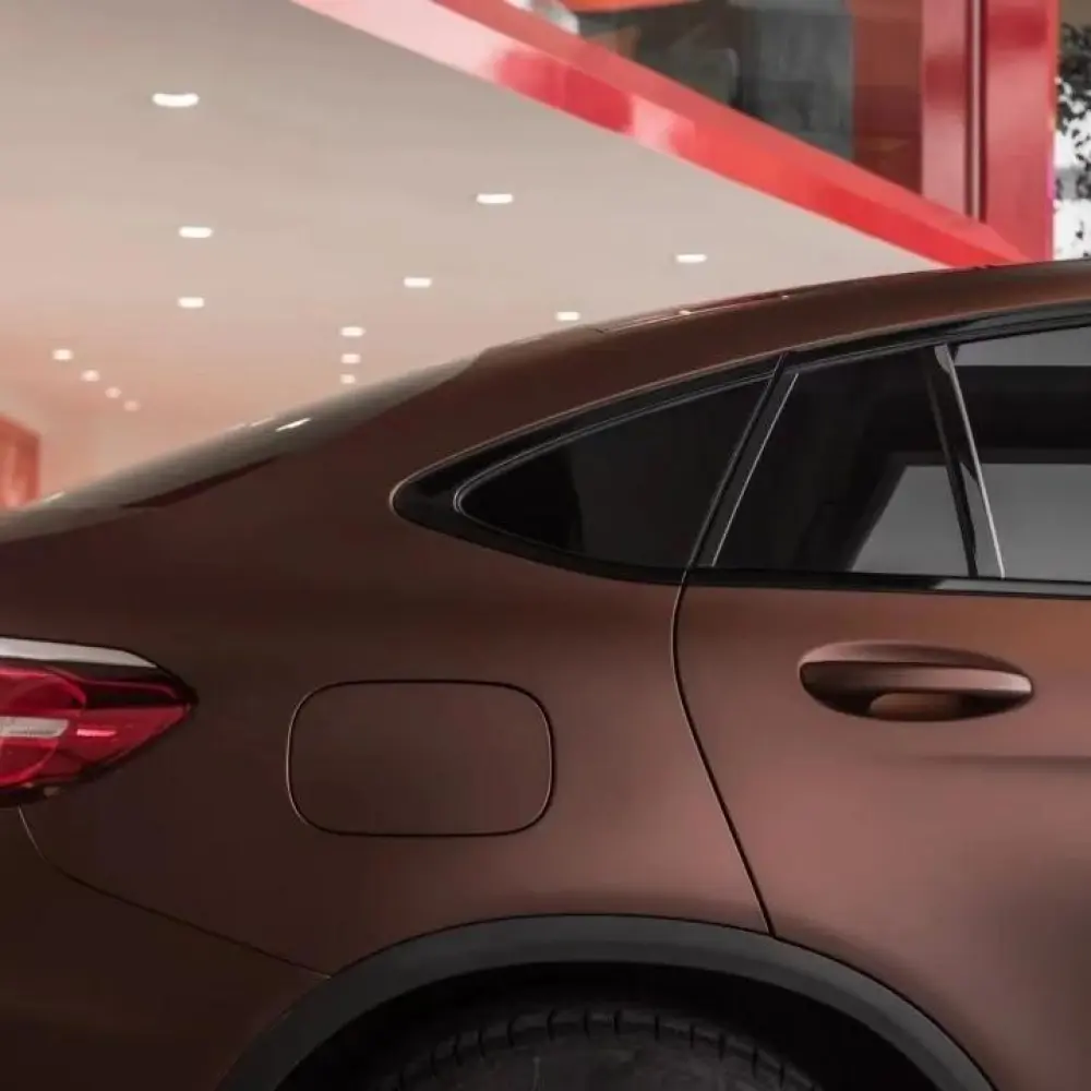 Satin Coffee Brown Car Wrap