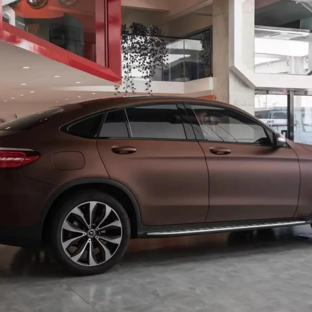 Satin Coffee Brown Car Wrap