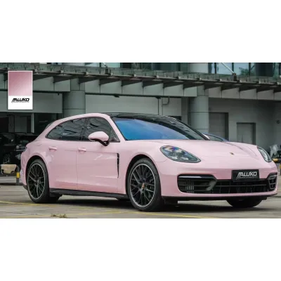 TPU Gloss Crystal Peach Pink Car Vinyl Wrap 02