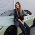 Gloss Light Khaki Green Car Vinyl Wrap Mercedes Benz
