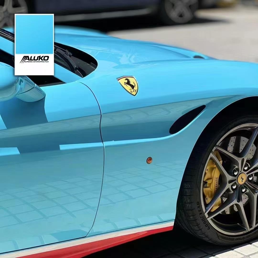 Gloss Light Sky Blue Car Vinyl Wrap