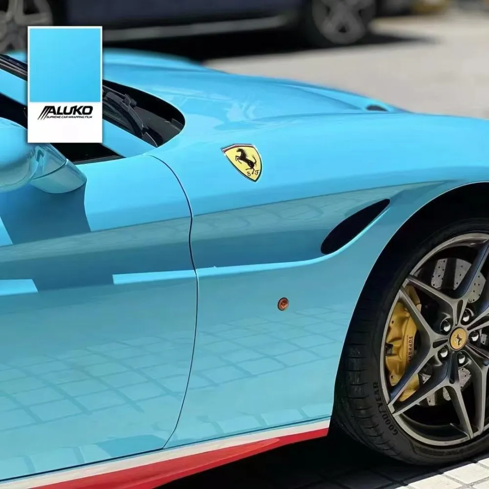 light sky blue car wrap