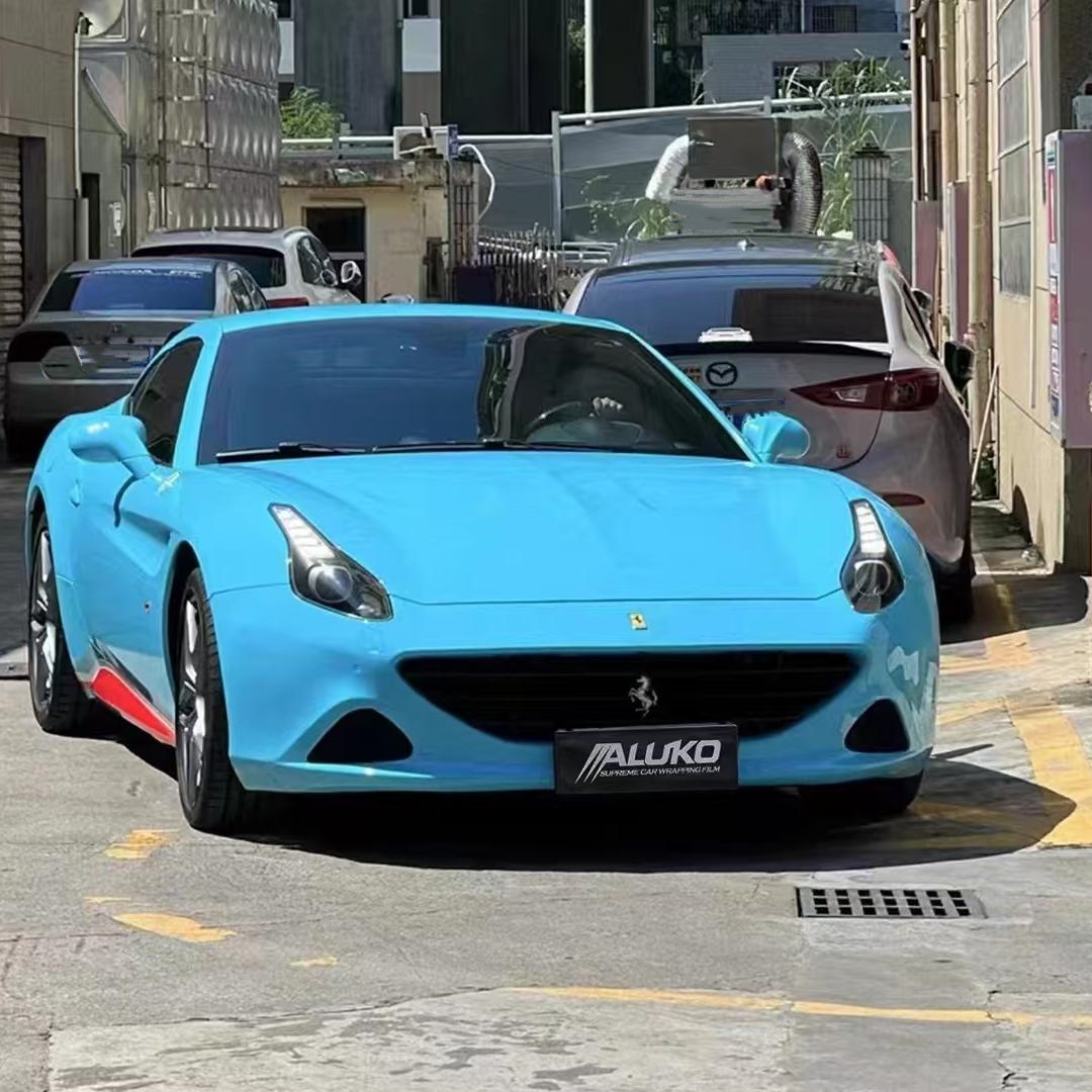 light sky blue car wrap