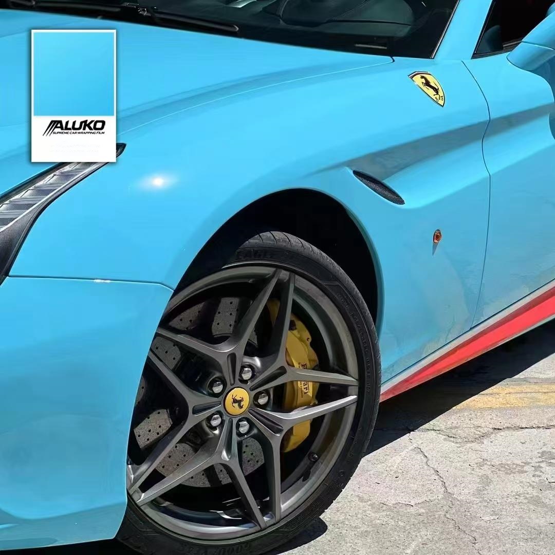 light sky blue car wrap