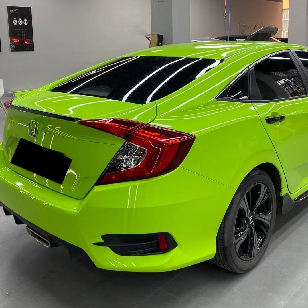 Gloss Apple Green Car Vinyl Wrap PET