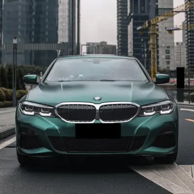 Matte Metallic Dark Green Car Vinyl Wrap Forest Green Wrap 02