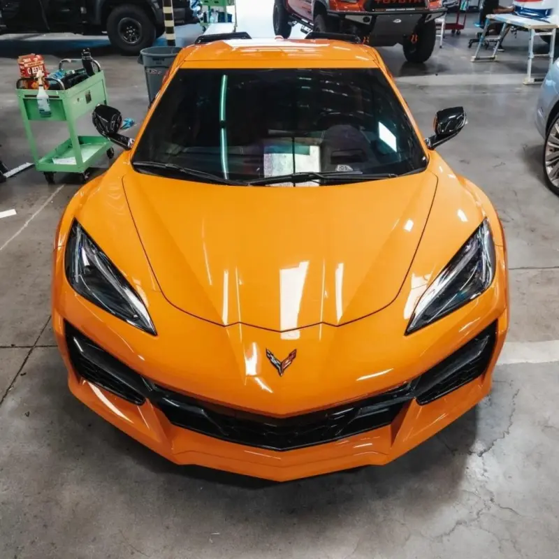 Gloss Mclaren Orange Car Vinyl Wrap PET