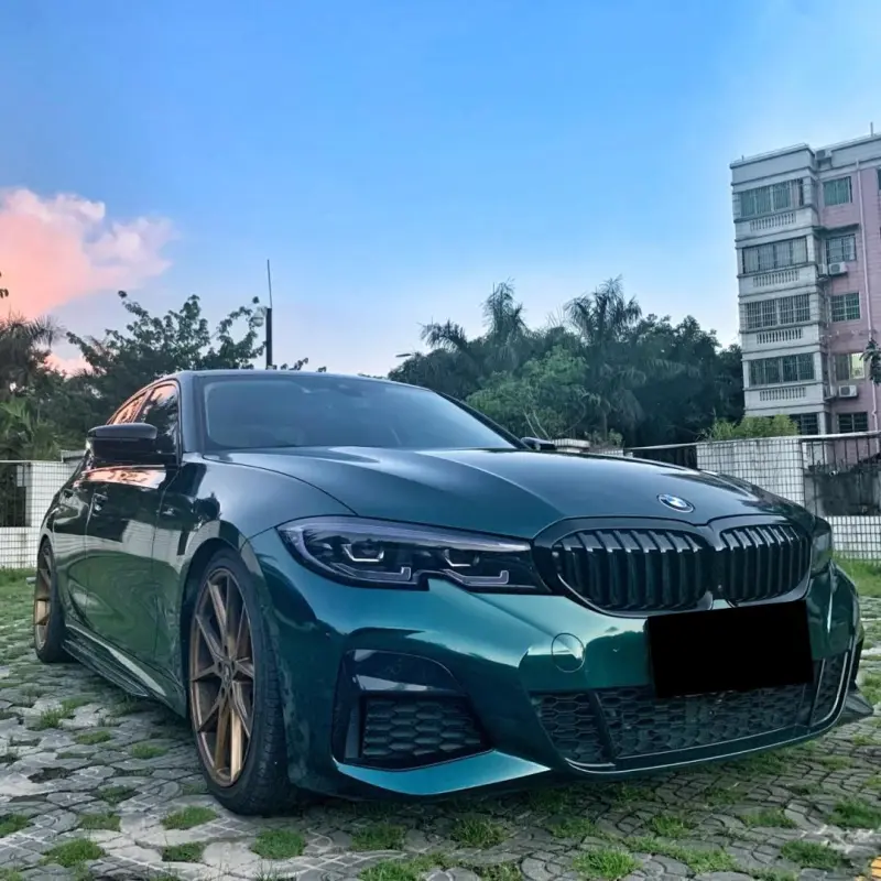 Gloss Metallic Dark Green Car Vinyl Wrap PET