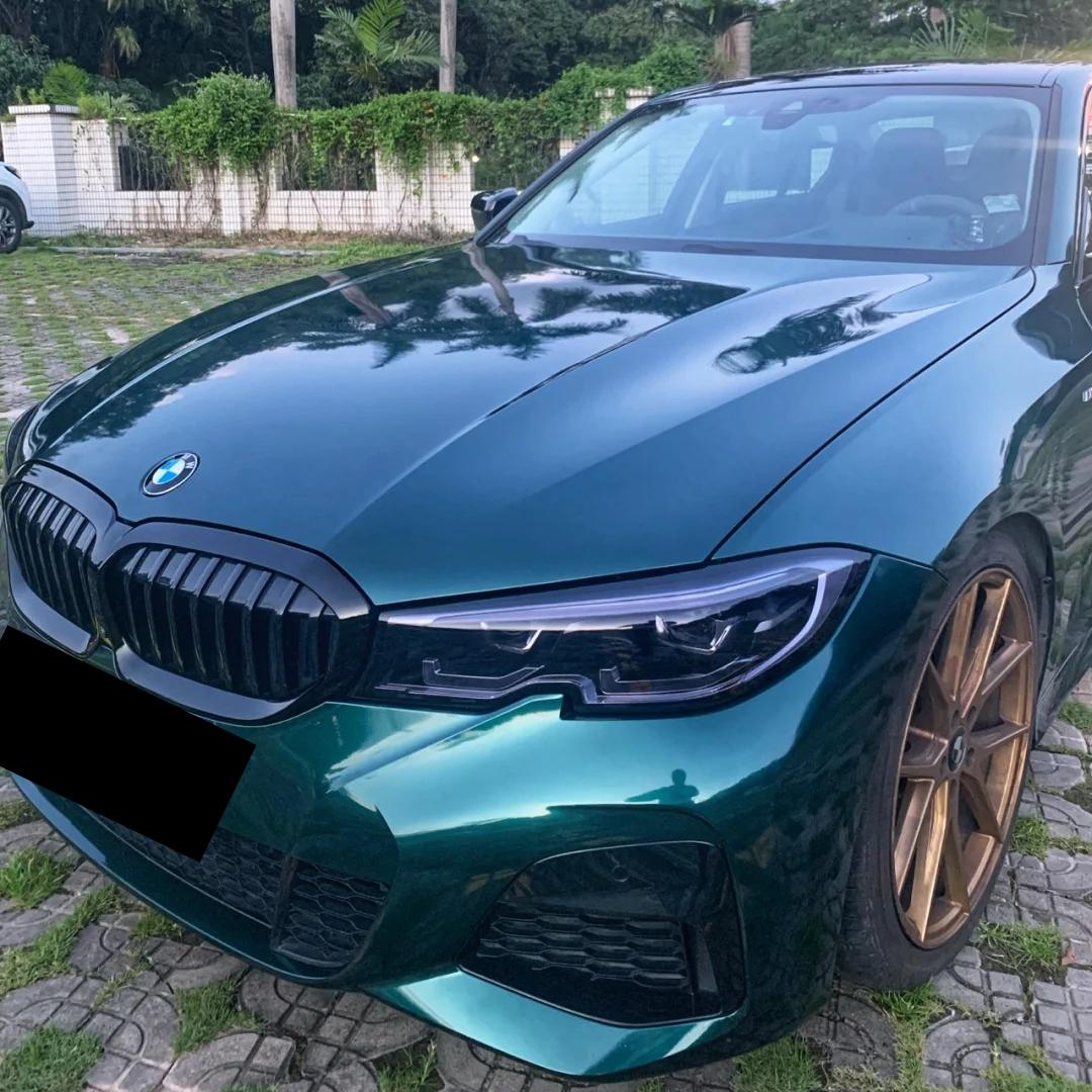 Gloss Metallic Dark Green Car Vinyl Wrap PET